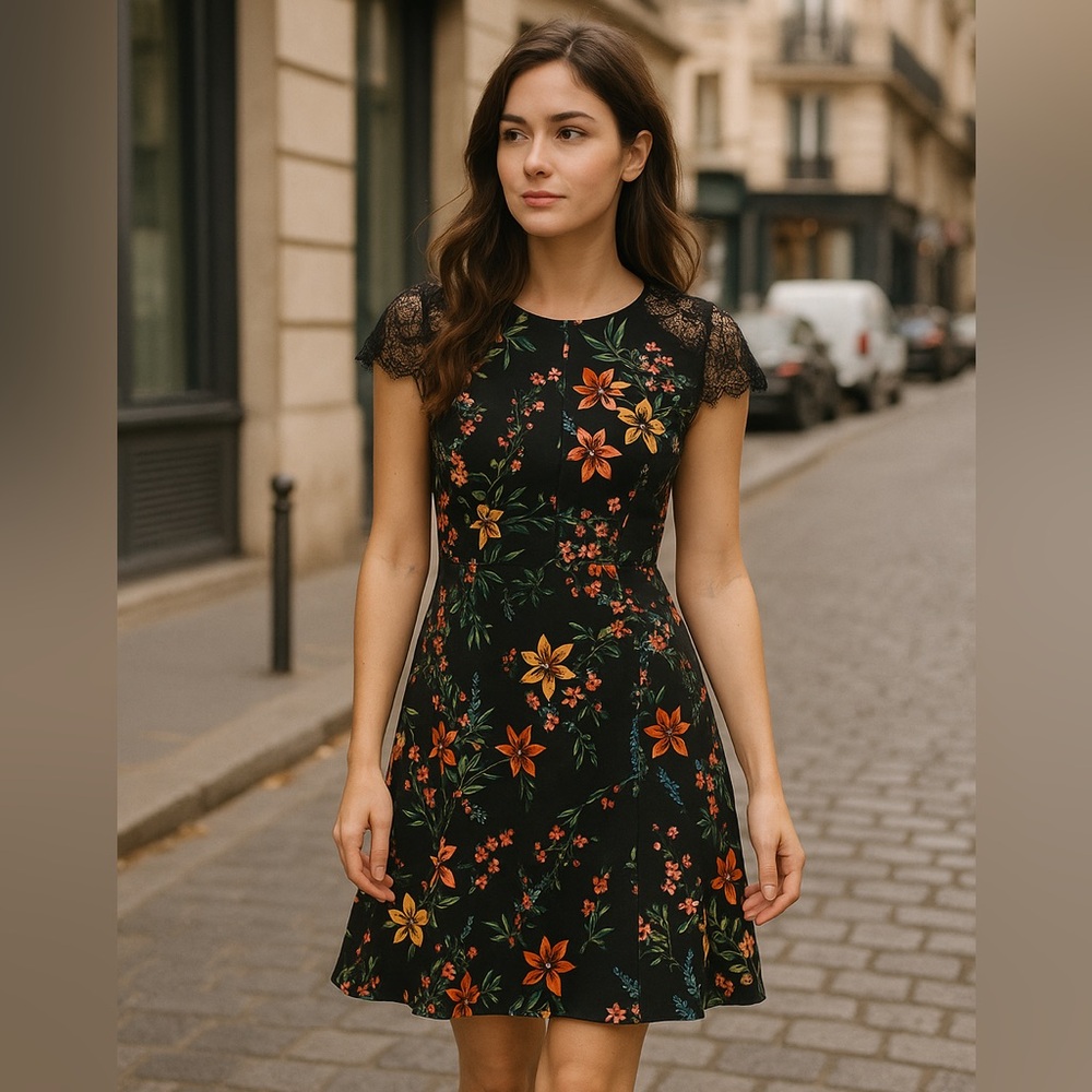 Kensie floral lace dress vacation July sale - Picture 1 of 6